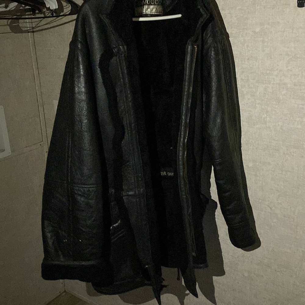 Walter Davoucci leather coat size xl shearling lined